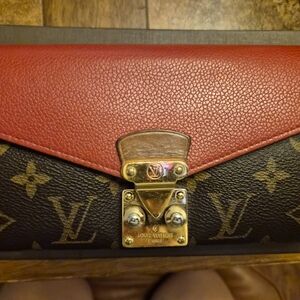Louis Vuitton Red and Brown Monogram Wallet
